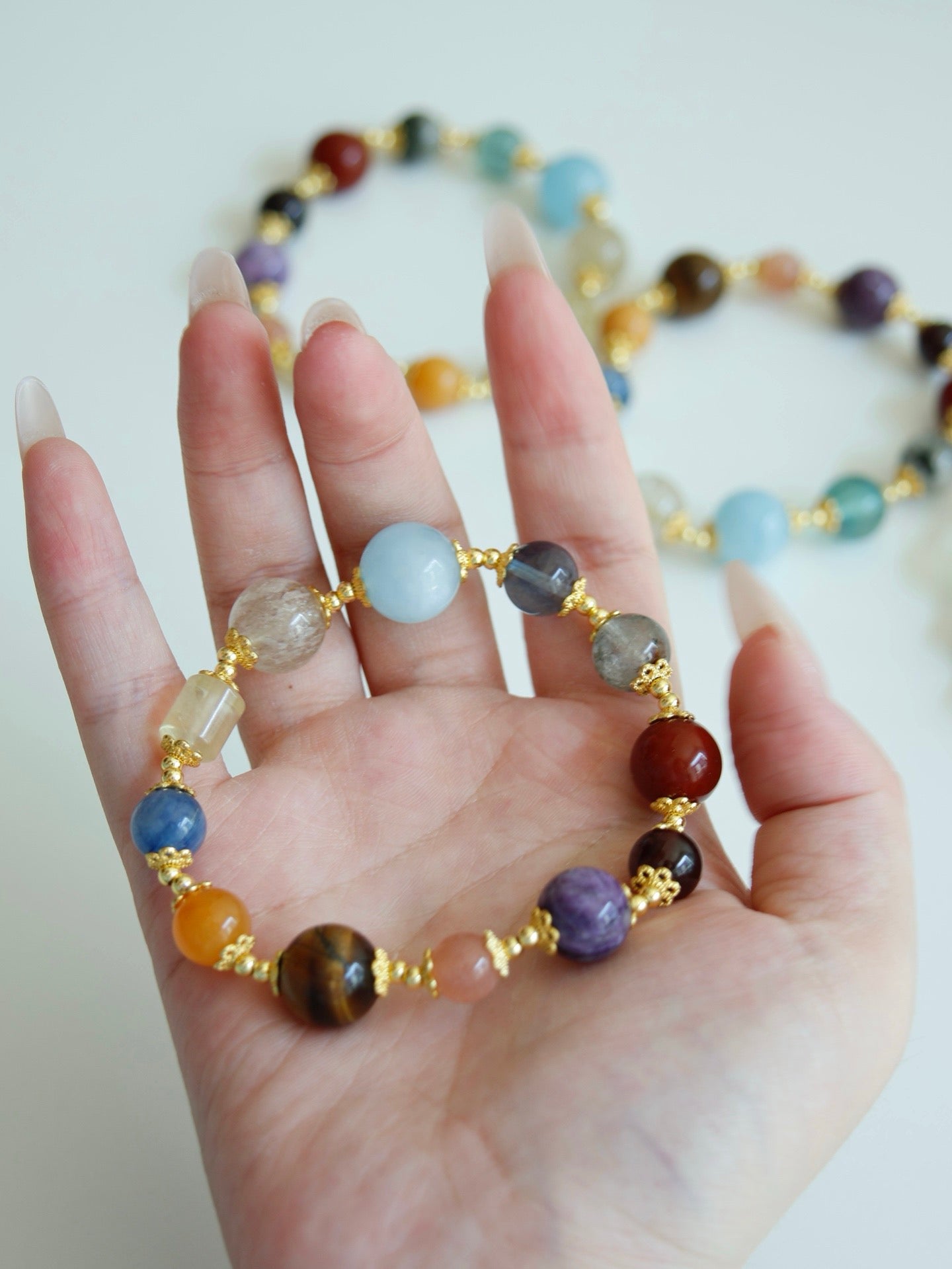 Iridescent Crystal Sterling Silver Bracelet