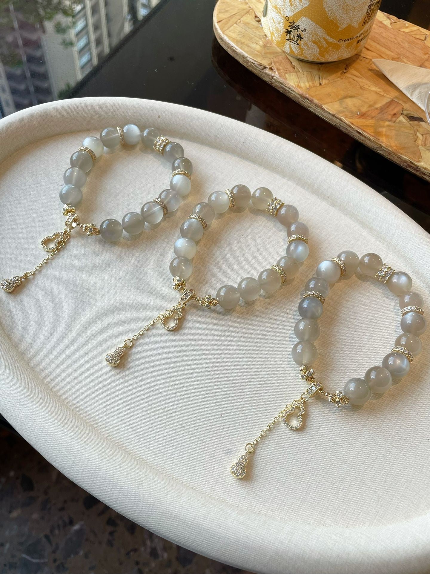 Milk Tea Moonstone Bracelet