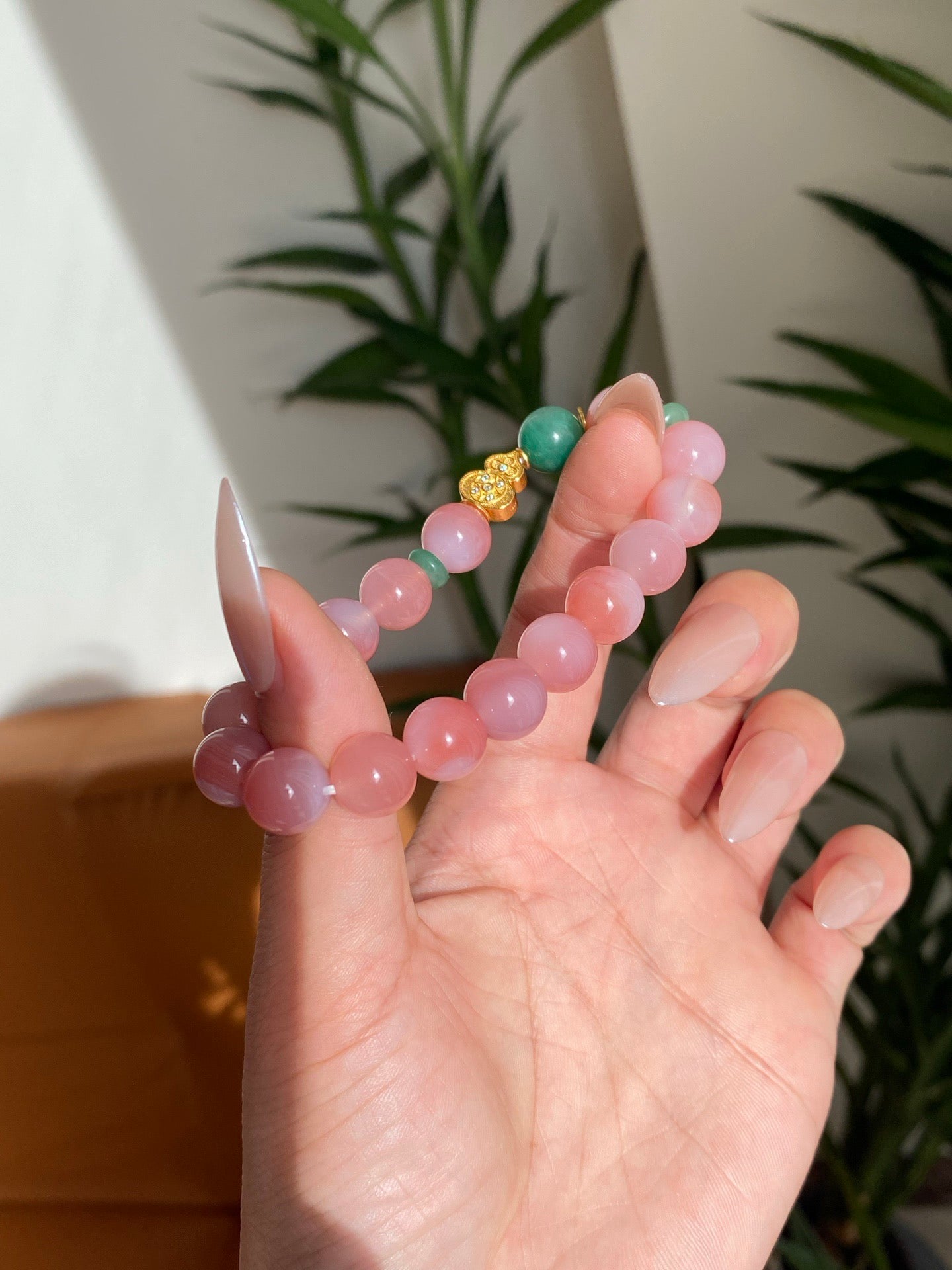 Crimson Agate & Jade Bracelet