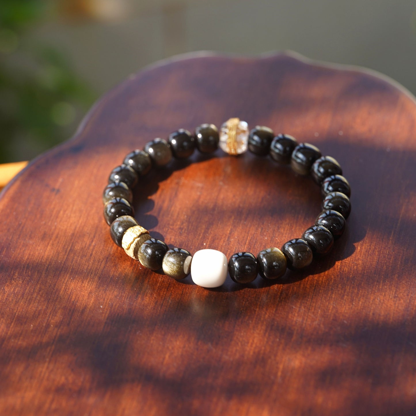 Golden Sheen Obsidian Bracelet