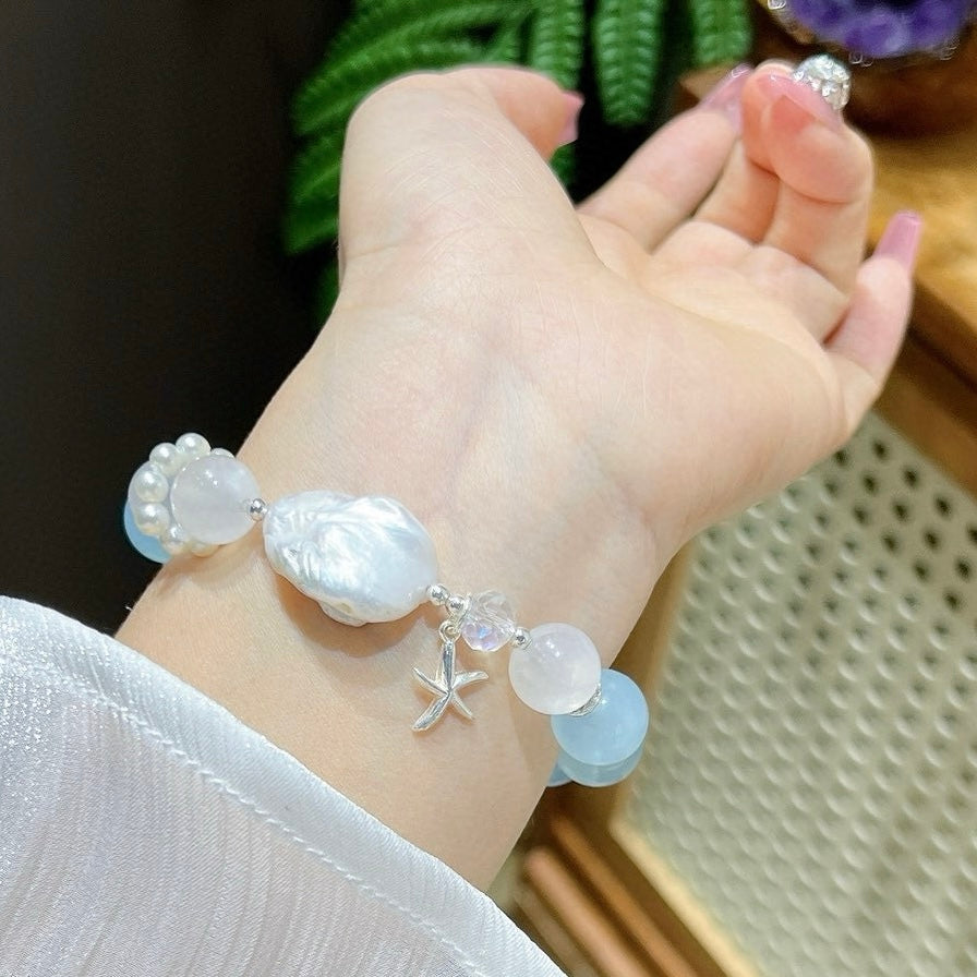 Lapis Lazuli Pearl and Crystal Beaded Necklace