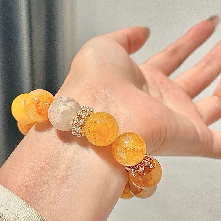 Yellow Resin Flower & Snowflake Phantom Bracelet