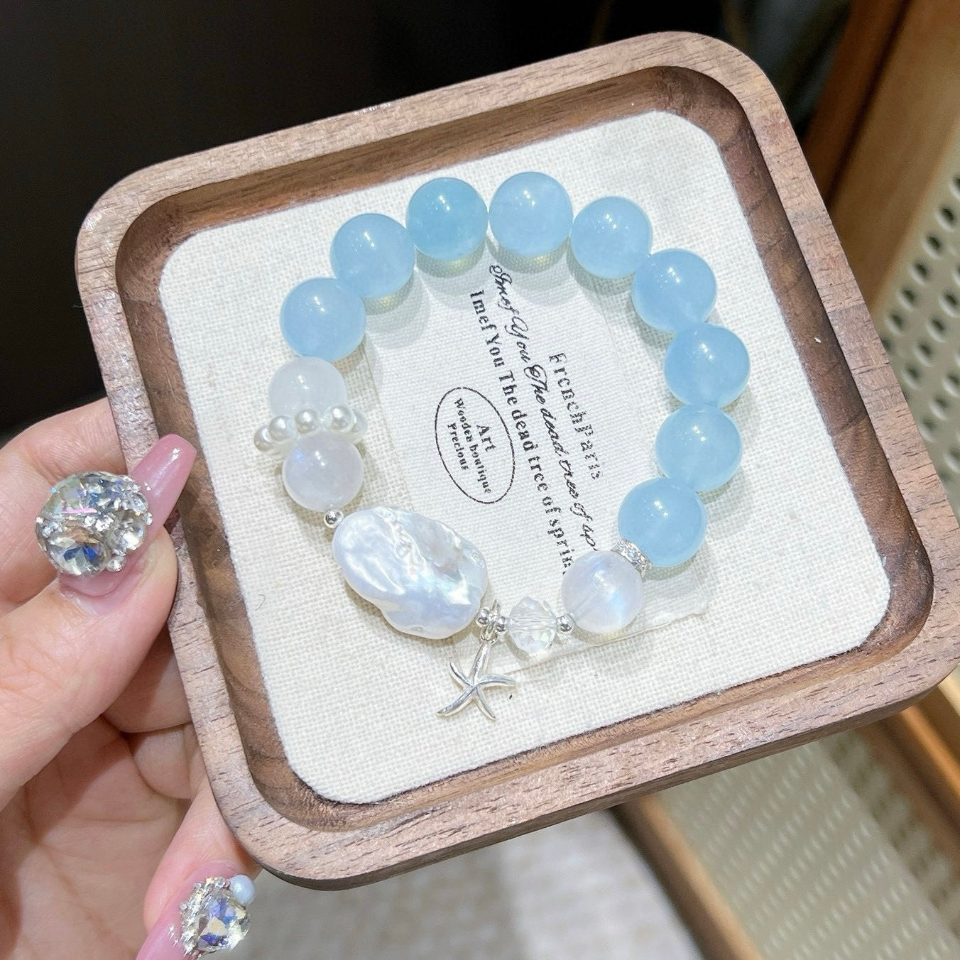 Lapis Lazuli Pearl and Crystal Beaded Necklace