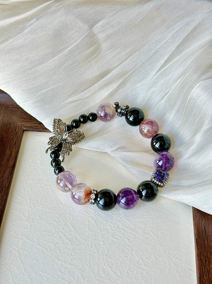 Butterfly Purple Phantom Crystal Bracelet