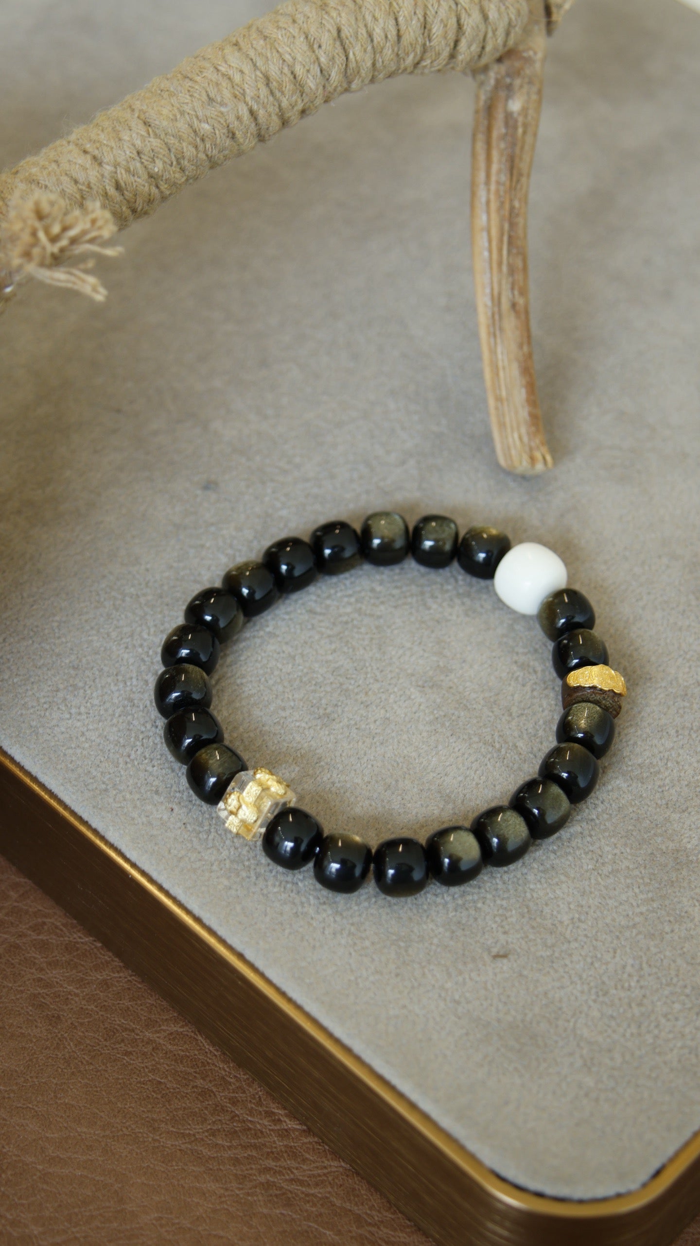 Golden Sheen Obsidian Bracelet