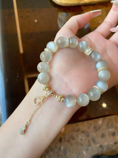 Milk Tea Moonstone Bracelet