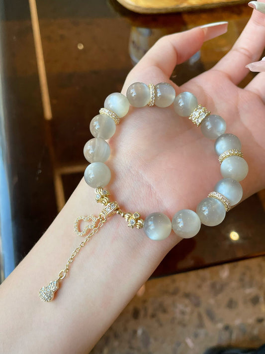 Milk Tea Moonstone Bracelet