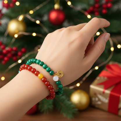 Christmas Mistletoe Duo Crystal Bracelets