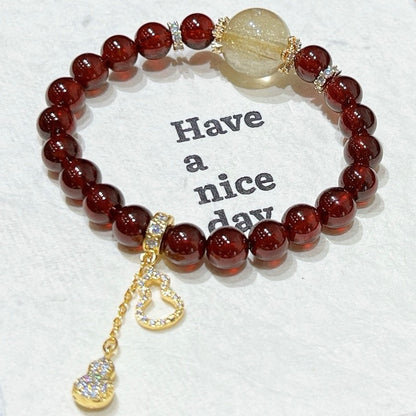 Garnet Goddess Crystal Bracelet