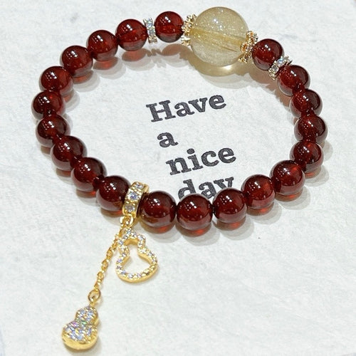 Garnet Goddess Crystal Bracelet