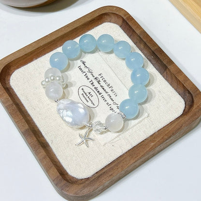 Lapis Lazuli Pearl and Crystal Beaded Necklace