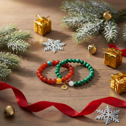 Christmas Mistletoe Duo Crystal Bracelets