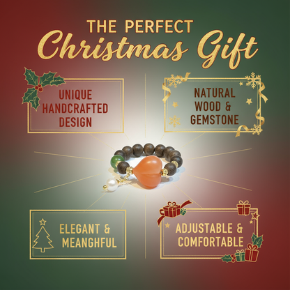 Christmas Peach Crystal Ring