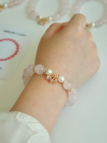Rose Quartz Blossom Bracelet