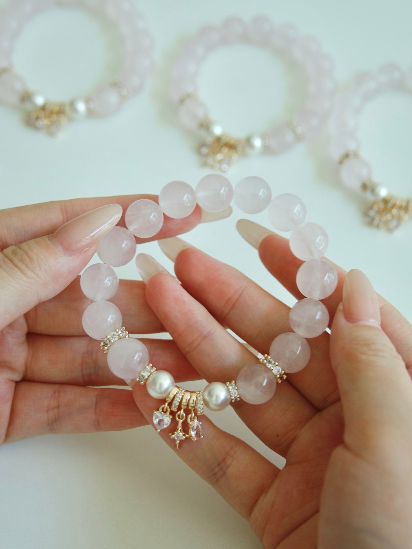 Rose Quartz Blossom Bracelet