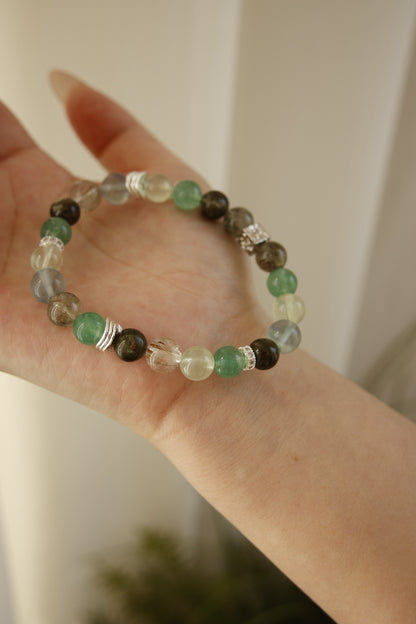 Green Rutilated Quartz & Prehnite Bracelet