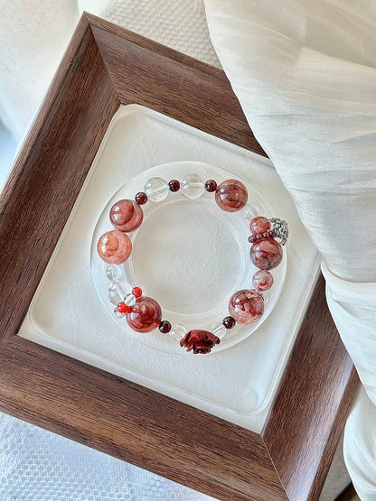 Rose Red Rutilated Crystal Bracelet