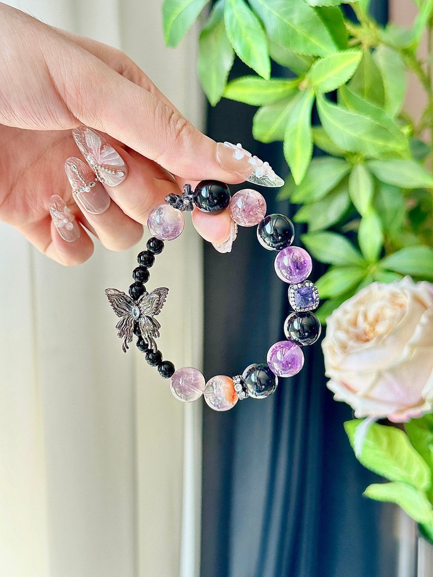 Butterfly Purple Phantom Crystal Bracelet