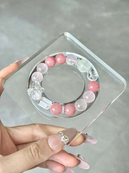 Strawberry Cake Pink Crystal Bracelet