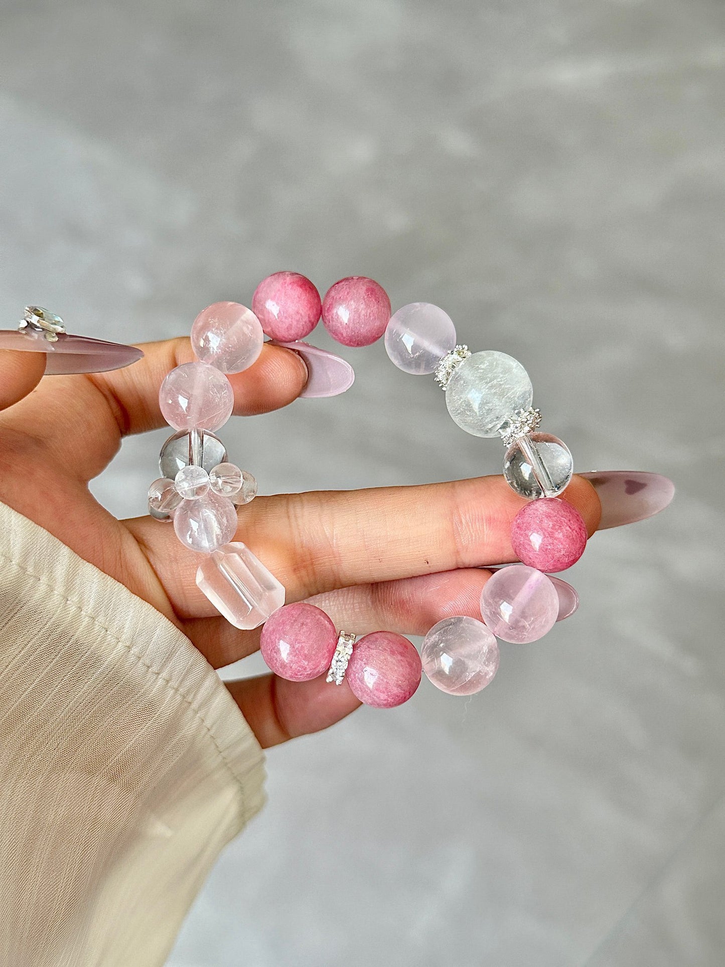 Strawberry Cake Pink Crystal Bracelet