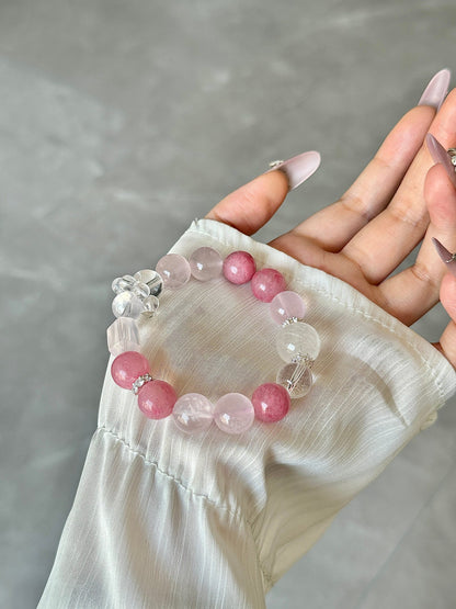 Strawberry Cake Pink Crystal Bracelet
