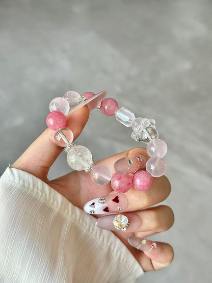 Strawberry Cake Pink Crystal Bracelet