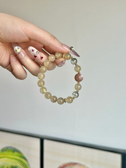 Sunlit Golden Mountain Crystal Bracelet