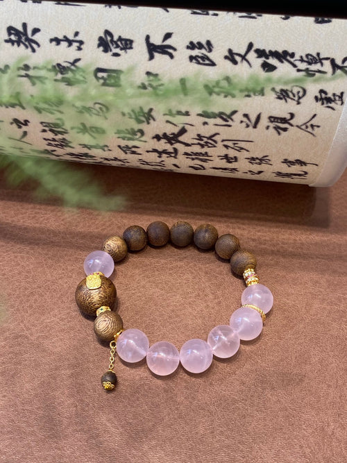 Rose Quartz & Agarwood Grace Bracelet