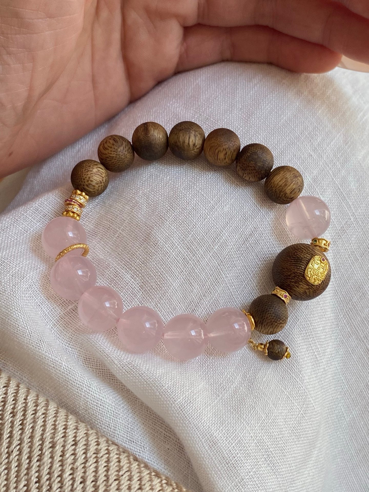 Rose Quartz & Agarwood Grace Bracelet