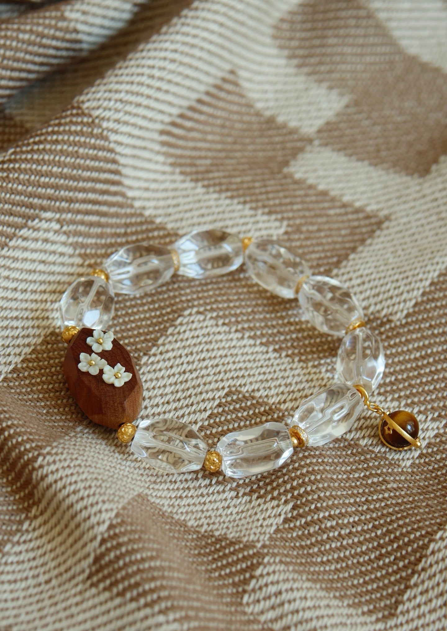 Icy Clear Crystal & Mammoth Plum Bracelet