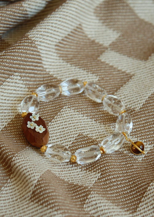 Icy Clear Crystal & Mammoth Plum Bracelet