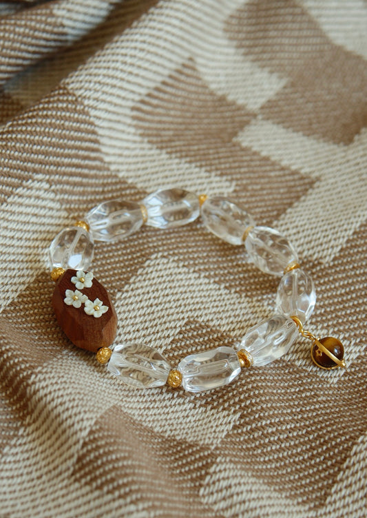 Icy Clear Crystal & Mammoth Plum Bracelet