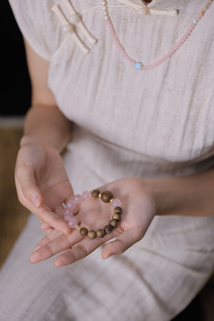Rose Quartz & Agarwood Grace Bracelet