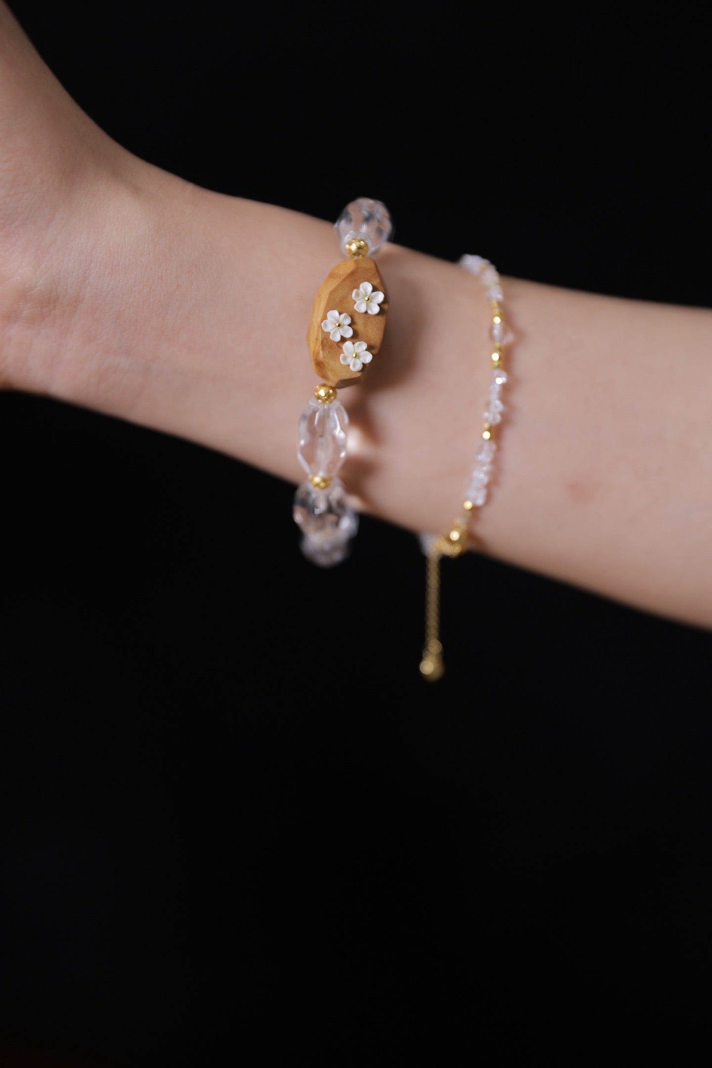 Icy Clear Crystal & Mammoth Plum Bracelet