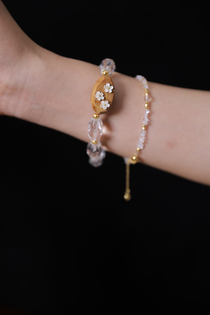 Icy Clear Crystal & Mammoth Plum Bracelet