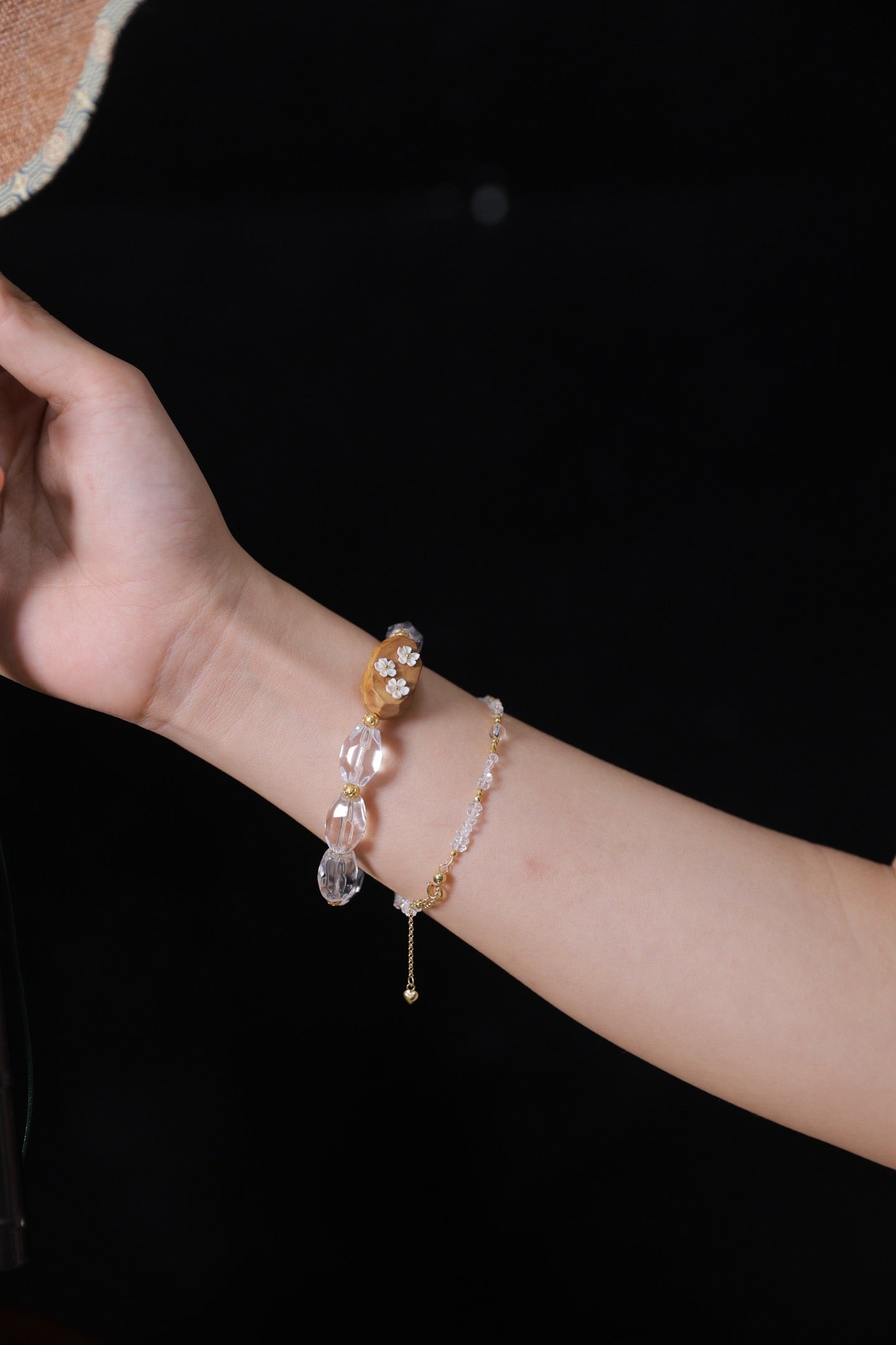 Icy Clear Crystal & Mammoth Plum Bracelet