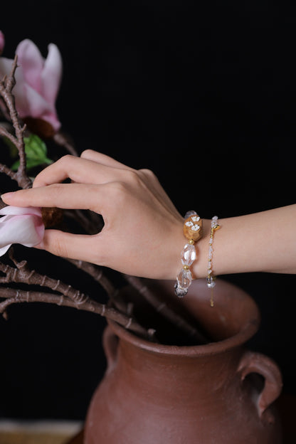 Icy Clear Crystal & Mammoth Plum Bracelet