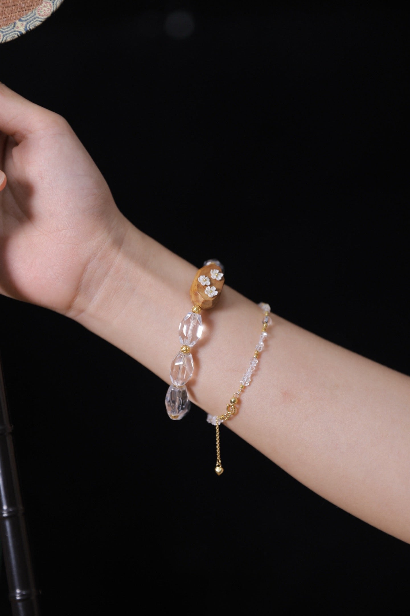 Icy Clear Crystal & Mammoth Plum Bracelet