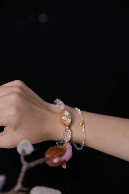 Icy Clear Crystal & Mammoth Plum Bracelet