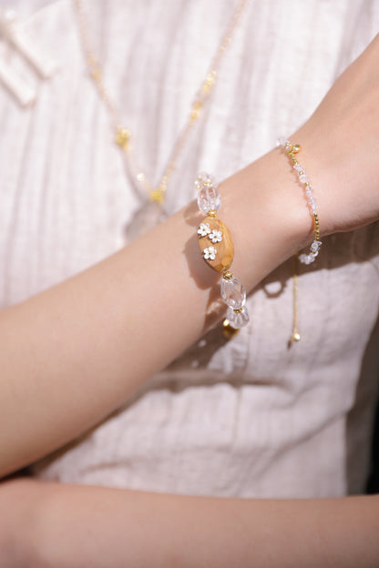 Icy Clear Crystal & Mammoth Plum Bracelet