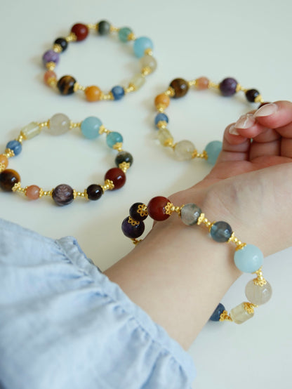 Iridescent Crystal Sterling Silver Bracelet