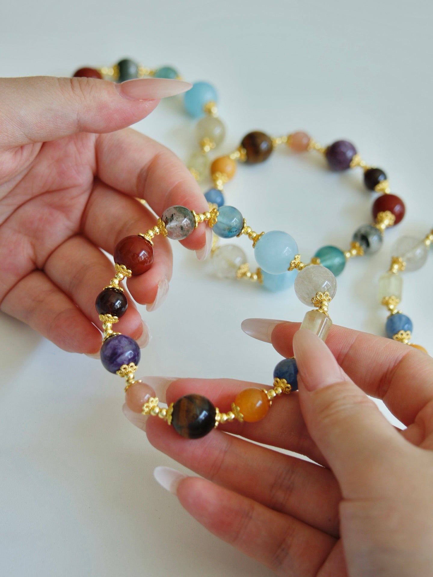 Iridescent Crystal Sterling Silver Bracelet