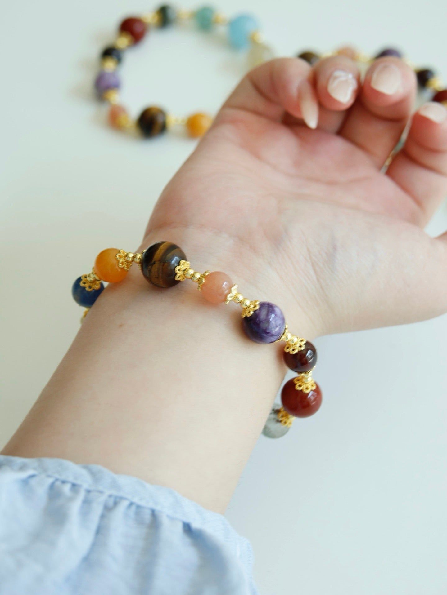 Iridescent Crystal Sterling Silver Bracelet