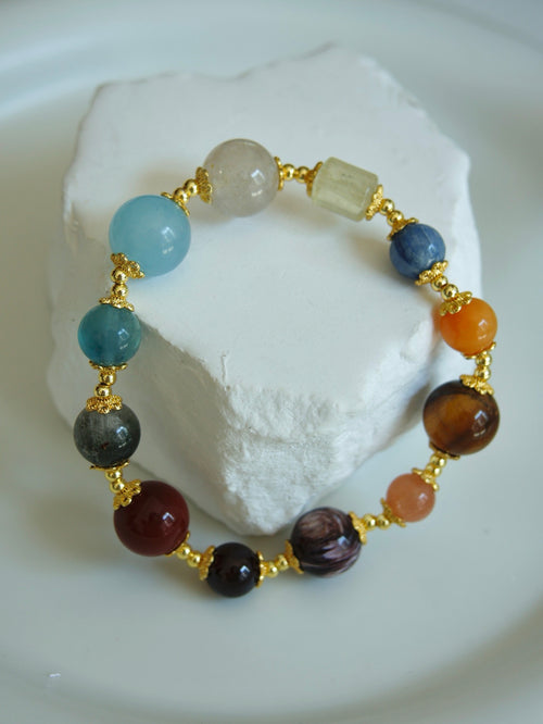 Iridescent Crystal Sterling Silver Bracelet