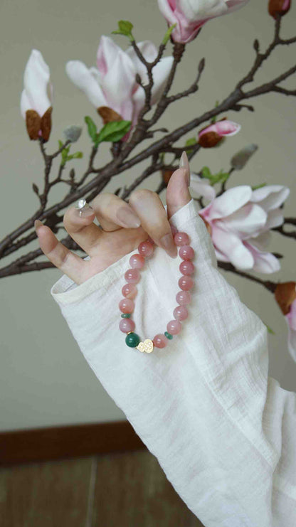 Crimson Agate & Jade Bracelet