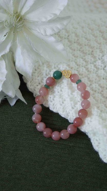 Crimson Agate & Jade Bracelet