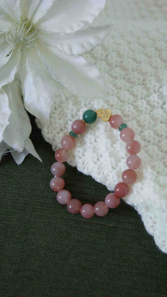 Crimson Agate & Jade Bracelet