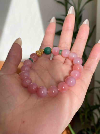 Crimson Agate & Jade Bracelet