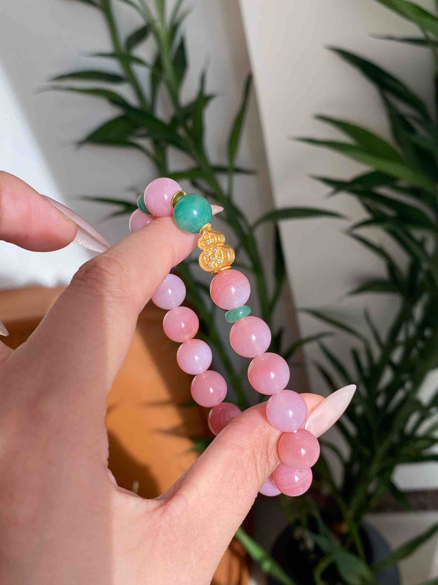 Crimson Agate & Jade Bracelet