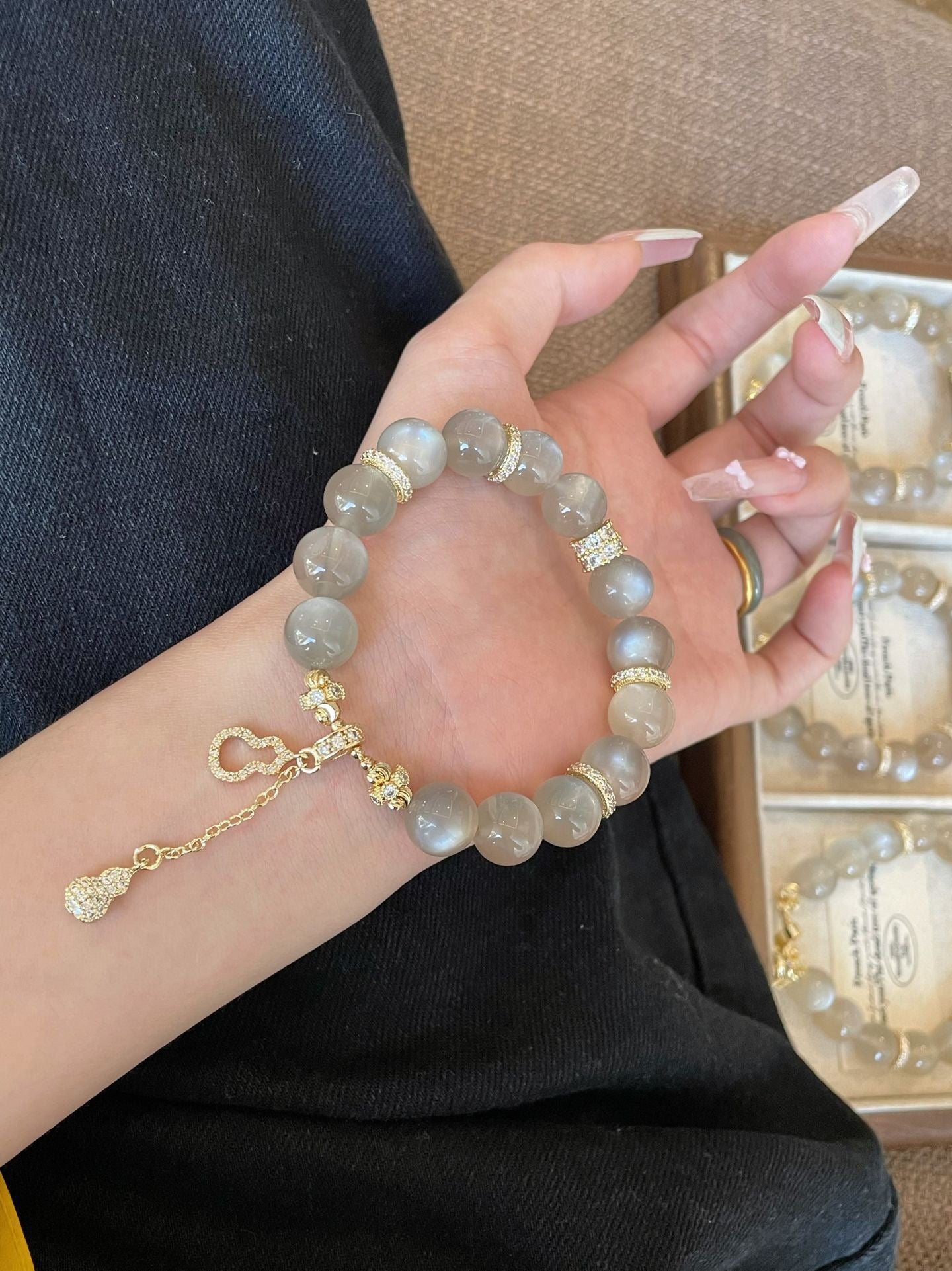Milk Tea Moonstone Bracelet